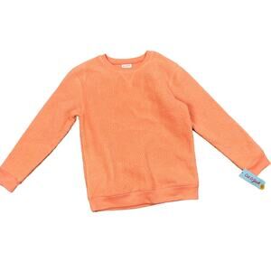 Cat & Jack Kids' Orange Micro Fleece Crewneck Sweatshirt - Size Large - NWT